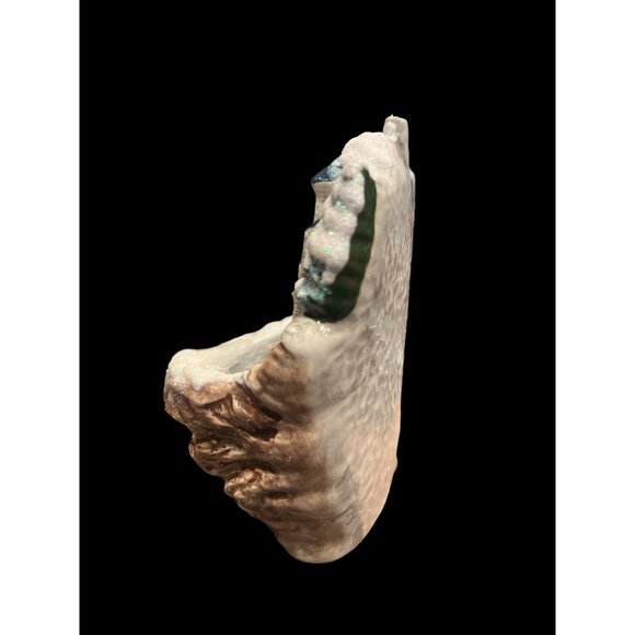 Vintage Glittery Winter Ceramic Bisque Carriage Houses‎ Marked Howell Ceramics - Picture 9 of 12